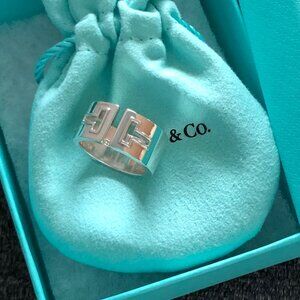 Tiffany & Co. Sterling Silver Double T Cut Out Ring 6